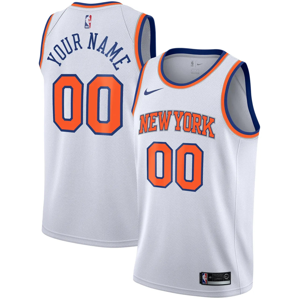 Knicks White Custom Jersey