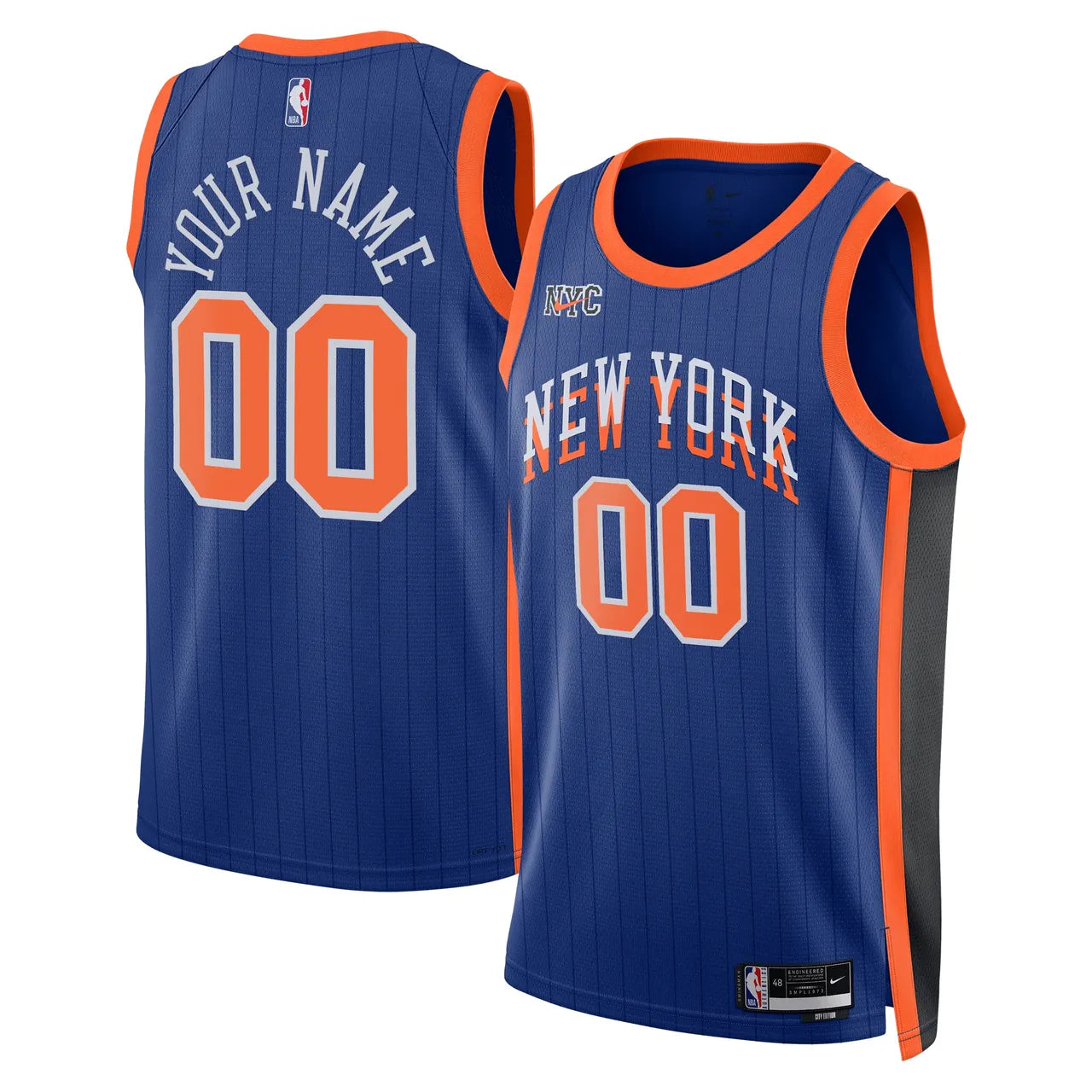 nike Knicks Blue Custom Jersey