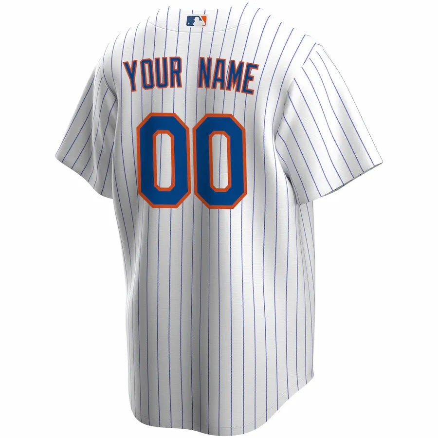 nike custom Mets White Pinstripe Jersey - Hình 3