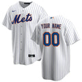 nike custom Mets White Pinstripe Jersey