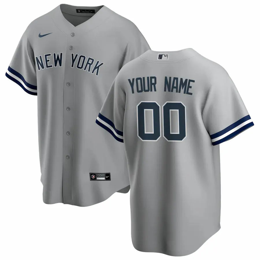 nike mlb Yankees Gray Custom Jersey