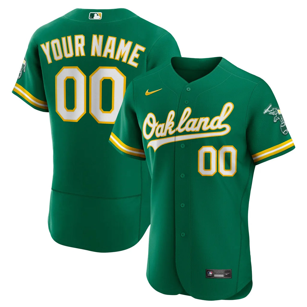 Oakland Athletics Green Custom Jersey - Hình 2
