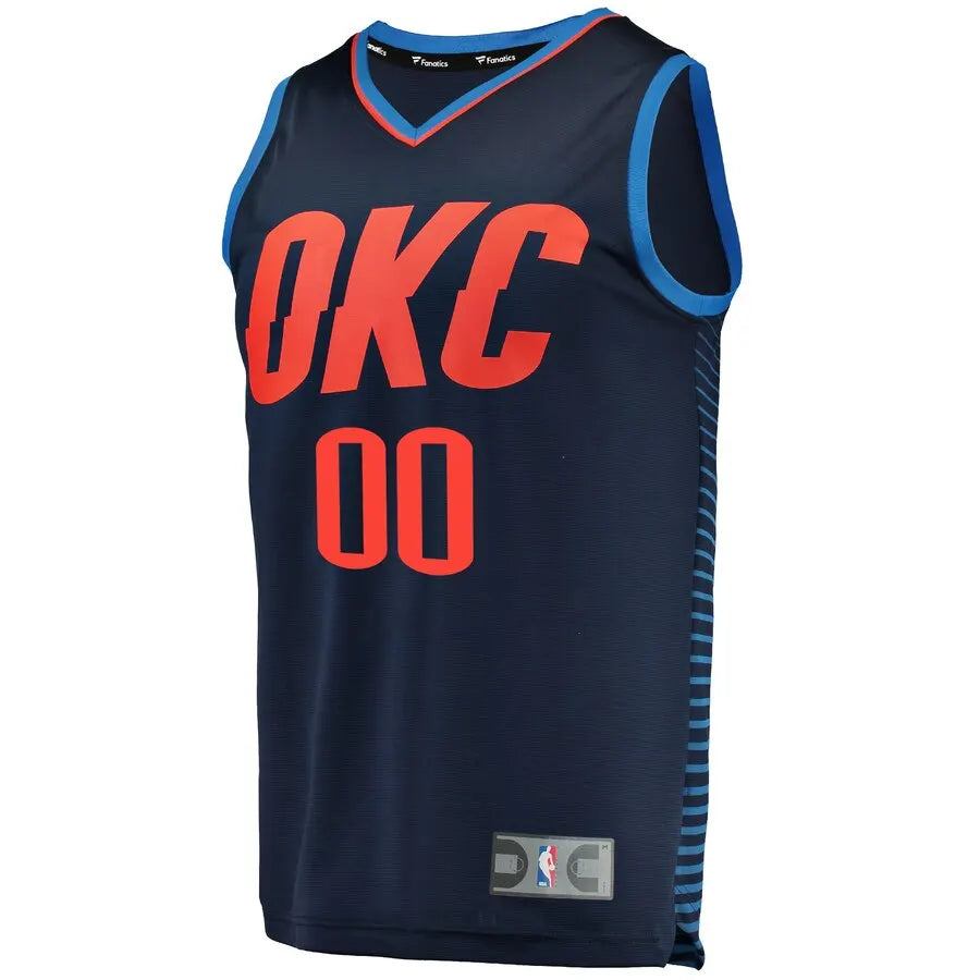 OKC Thunder Navy Custom Jersey fanatics - Hình 2