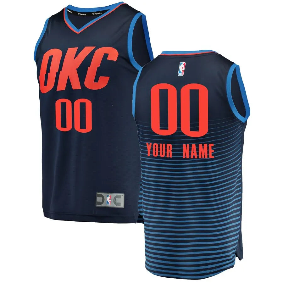 OKC Thunder Navy Custom Jersey fanatics