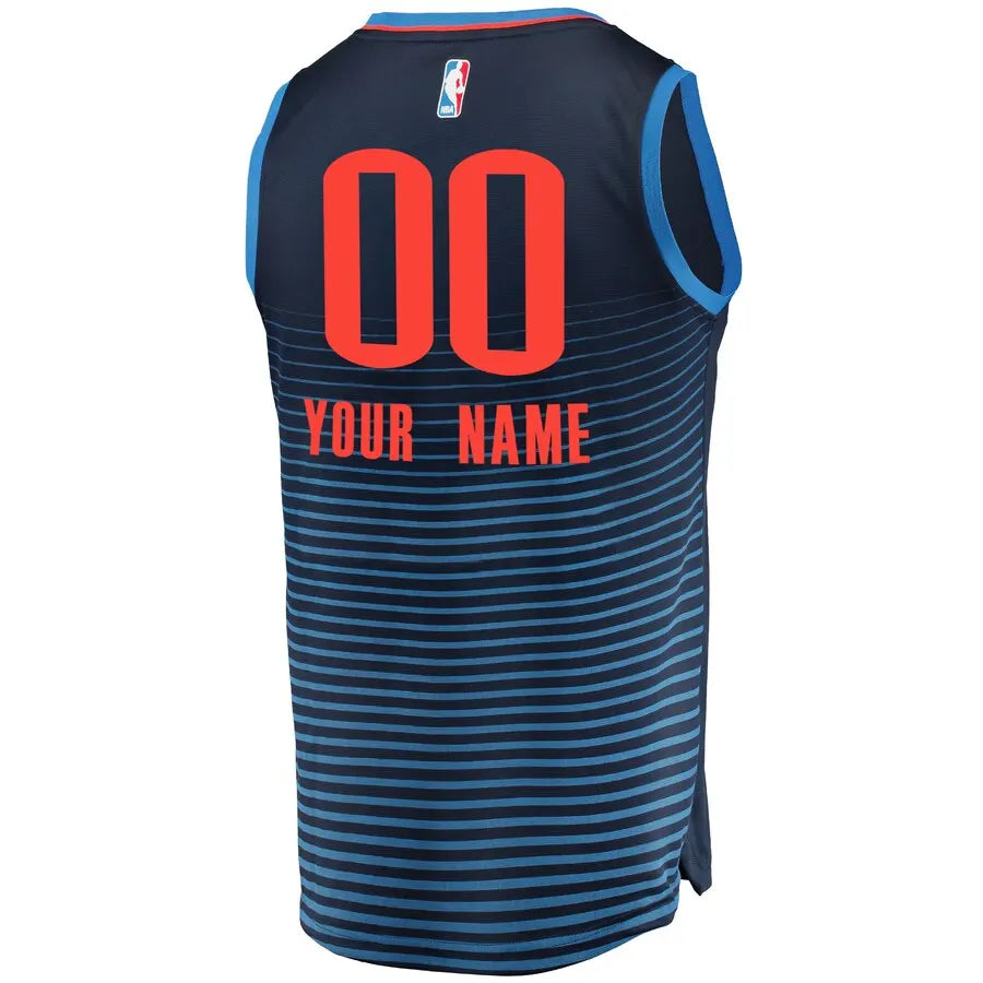 OKC Thunder Navy Custom Jersey fanatics - Hình 3