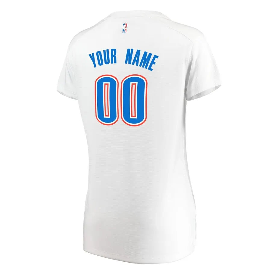 Thunder Women's White Custom Jersey - Hình 3