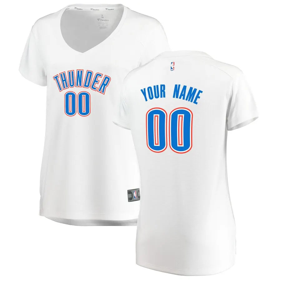Thunder Women's White Custom Jersey