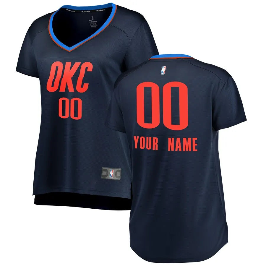 fanatics OKC Thunder Navy Custom Jersey