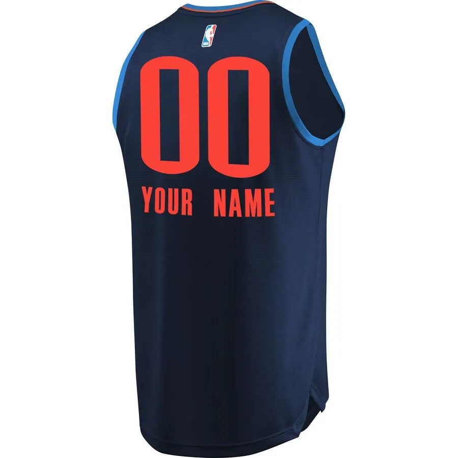 OKC Thunder Navy Custom Jersey - Hình 3