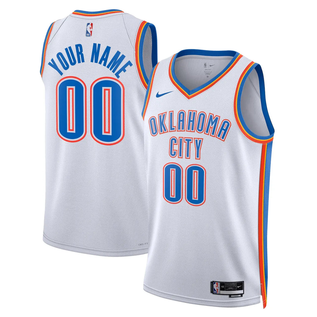 Nike OKC White Jersey Custom