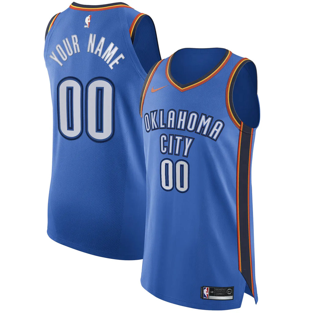 Oklahoma City Thunder Blue Custom Jersey