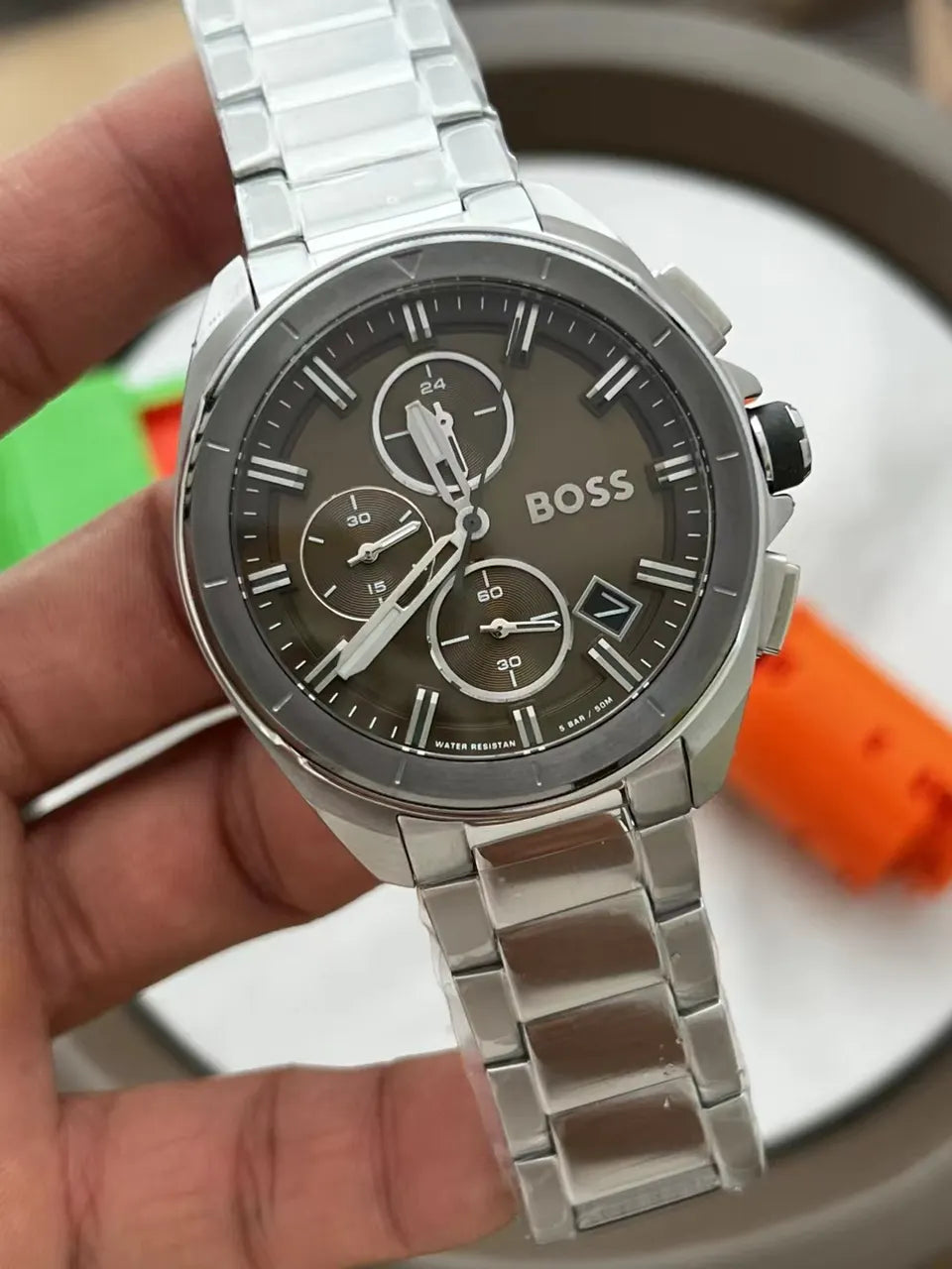 BOSS Olive Green Chronograph - Hình 5
