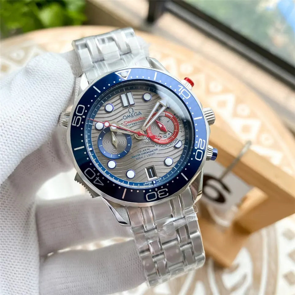 Omega Grey Blue Chrono