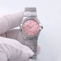 constellation Omega Pink Dial Diamond Watch
