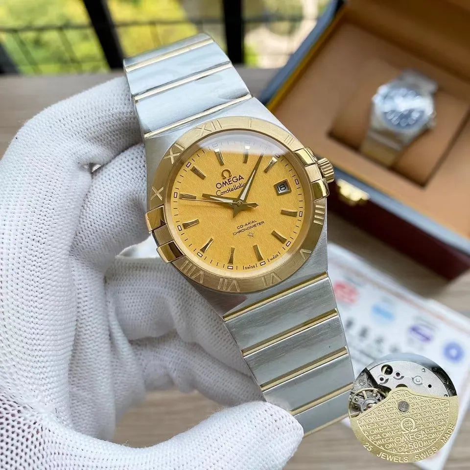Omega Gold Dial Steel Gold