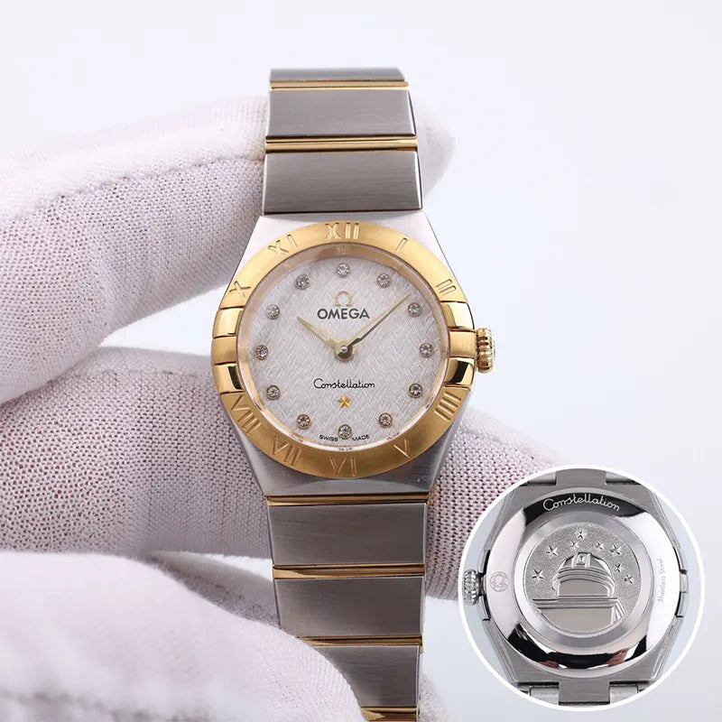 Omega Diamond Gold Silver Watch