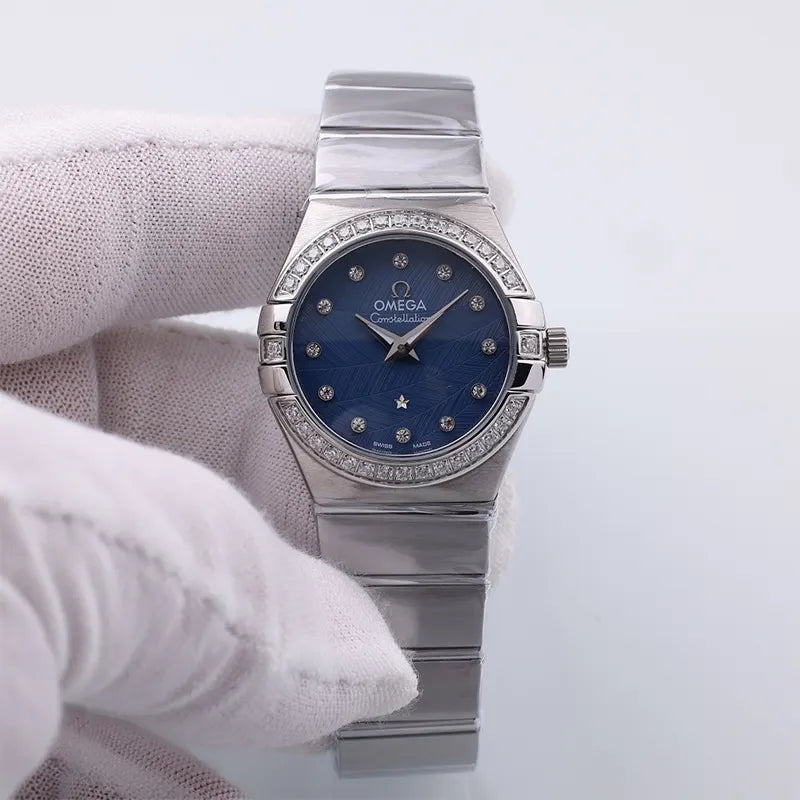 Omega Blue Diamond Steel Watch