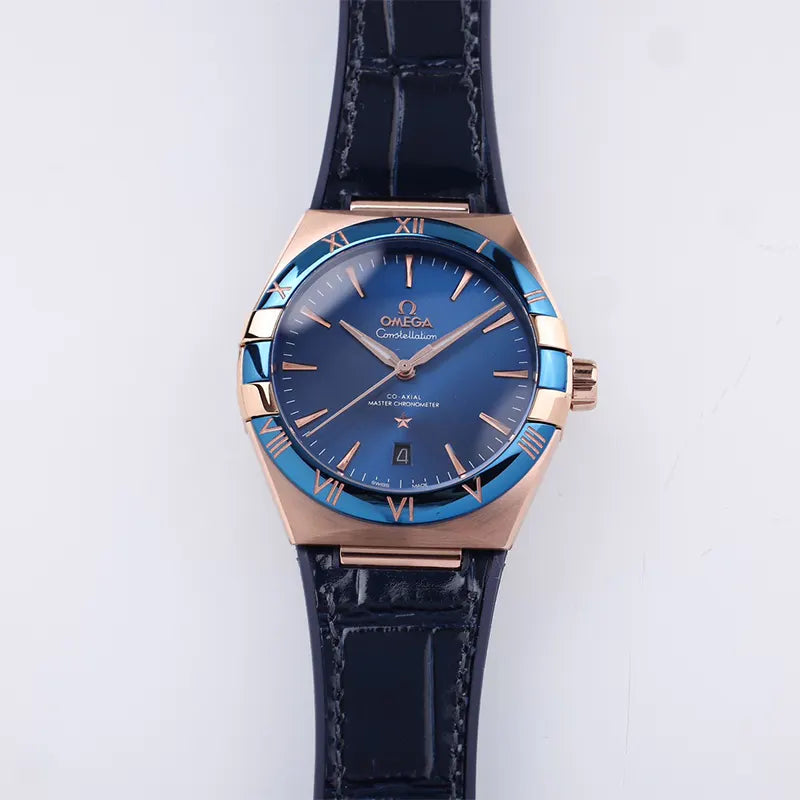 constellation navy Omega Blue Dial Rose Gold