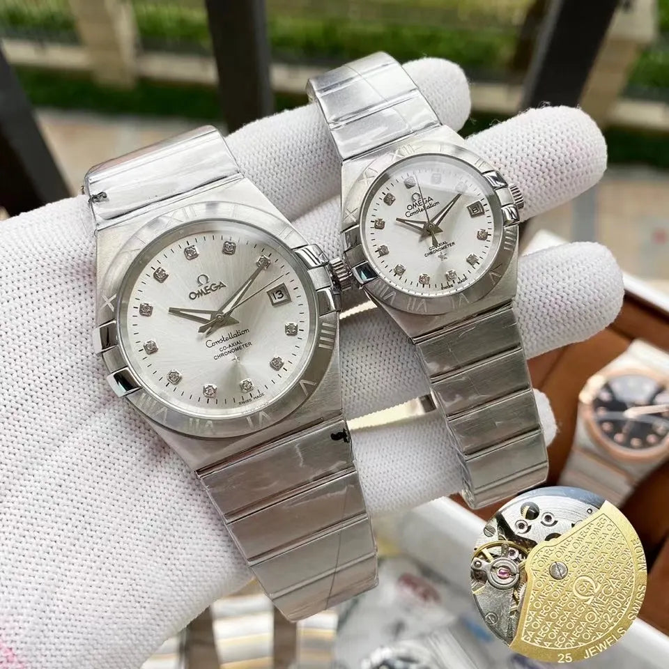 Omega Silver Diamond Set