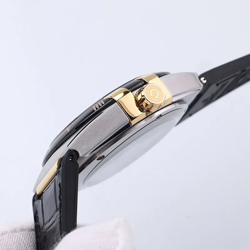constellation Omega Green Dial Leather Watch - Hình 2