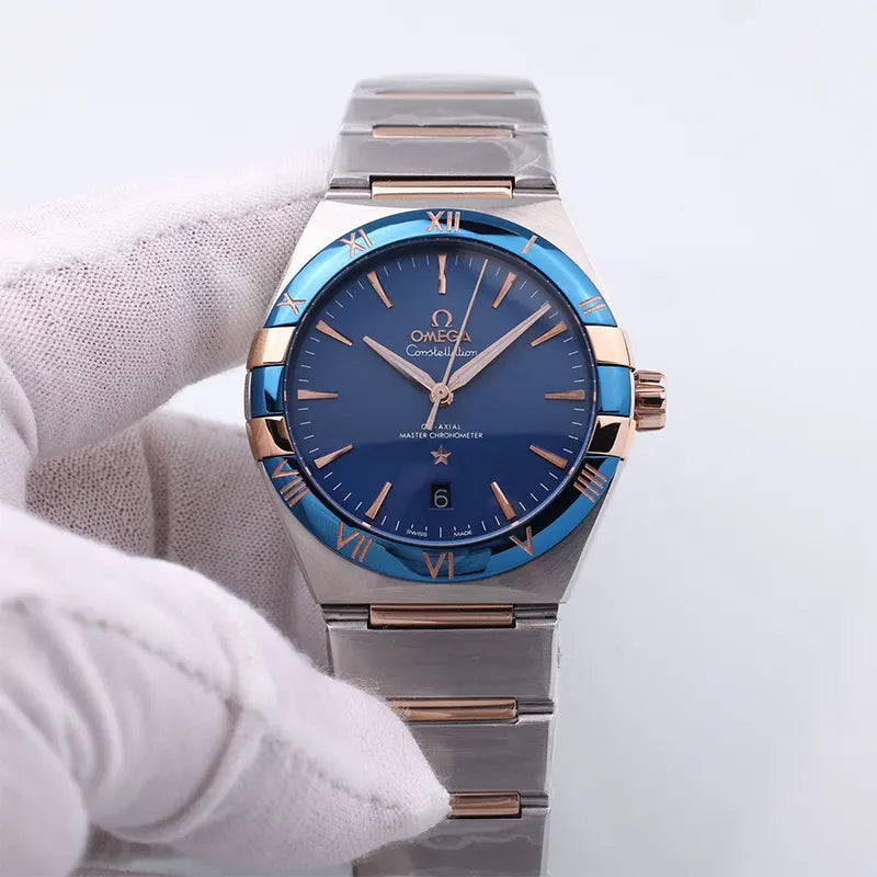 constellation Omega Blue Dial Rose Gold