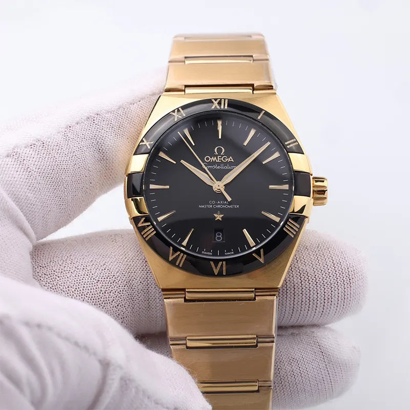 constellation Omega Gold Black Dial