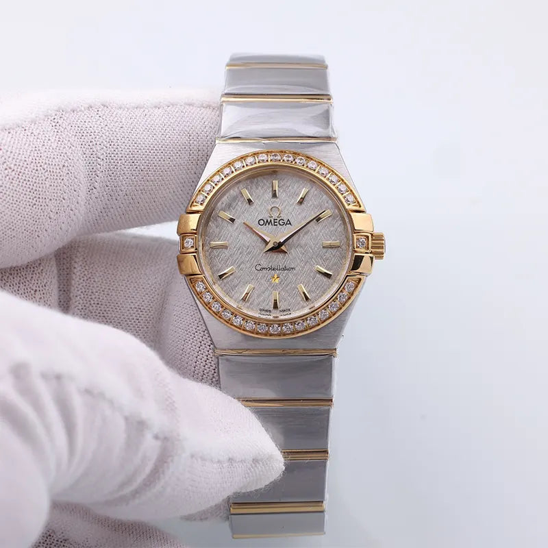 constellation Omega Diamond Bezel Silver Dial