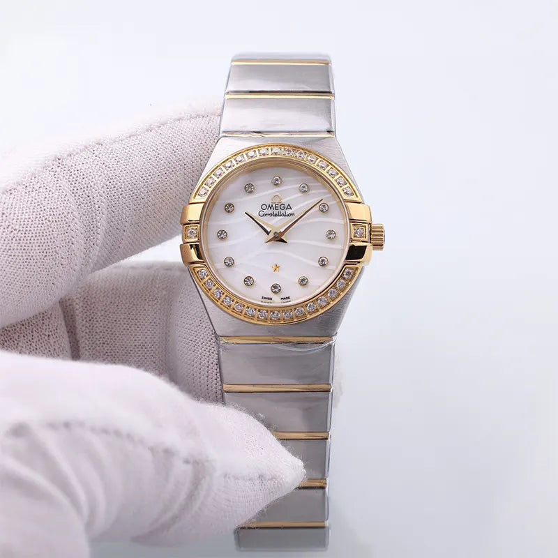 constellation Omega Diamond Bezel Steel Gold
