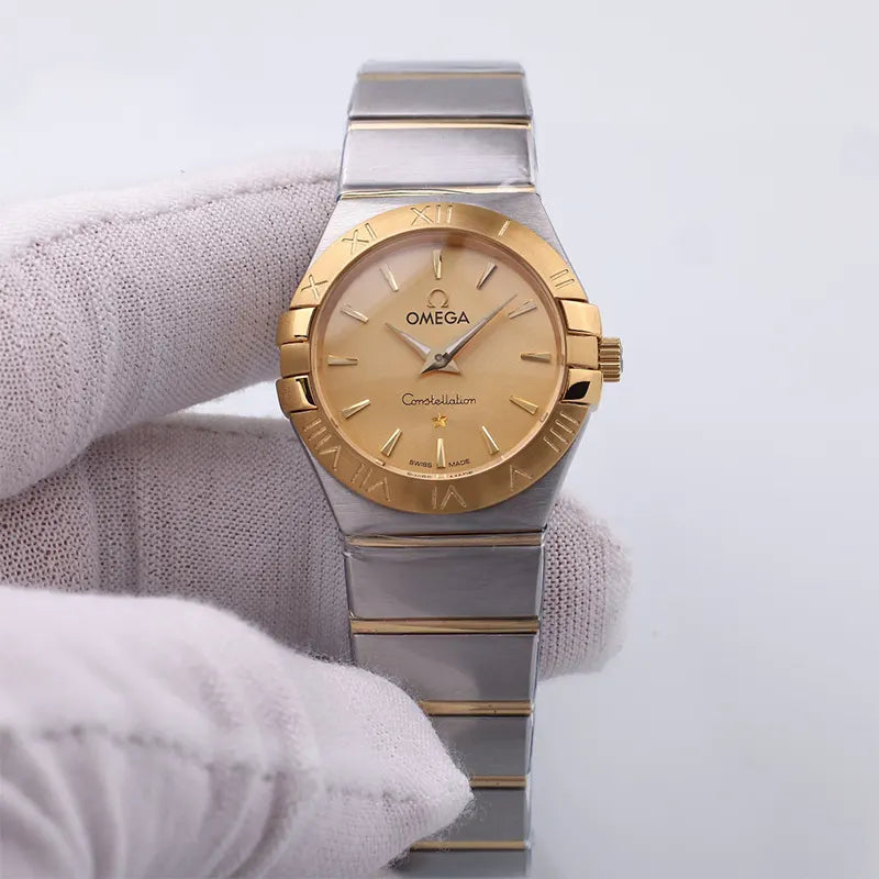 Omega Champagne Dial Steel Gold