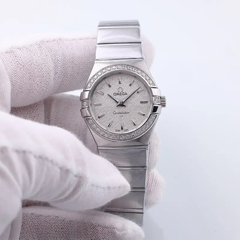 Omega Silver Diamond Ladies Watch