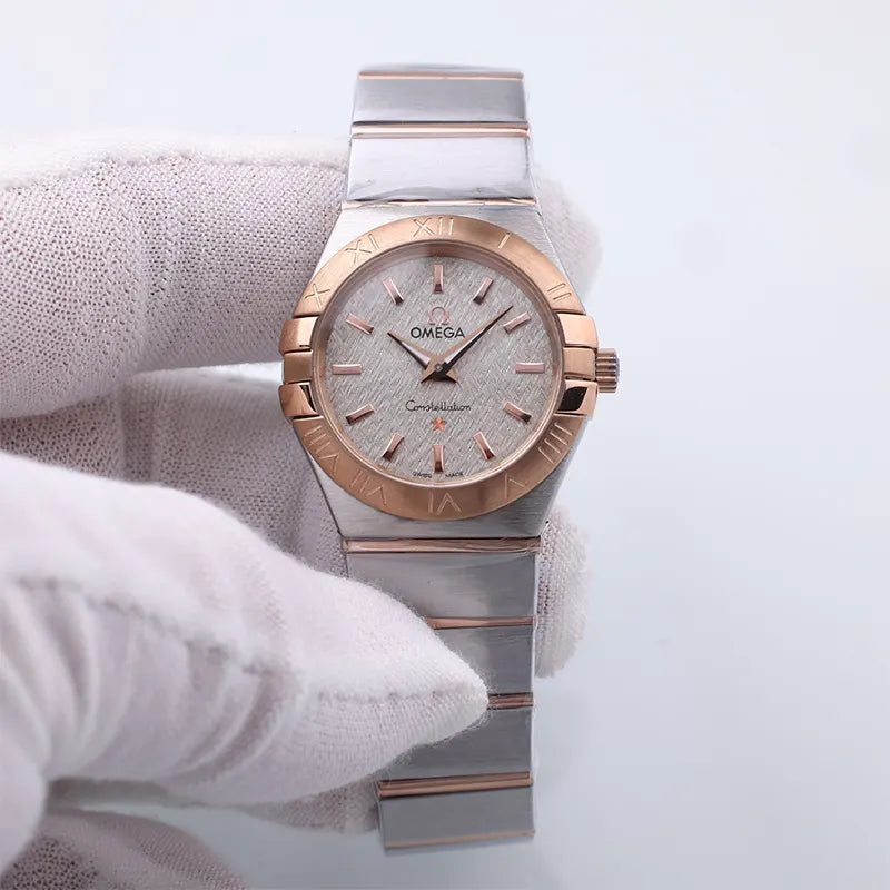 Omega Rose Gold Bezel Watch