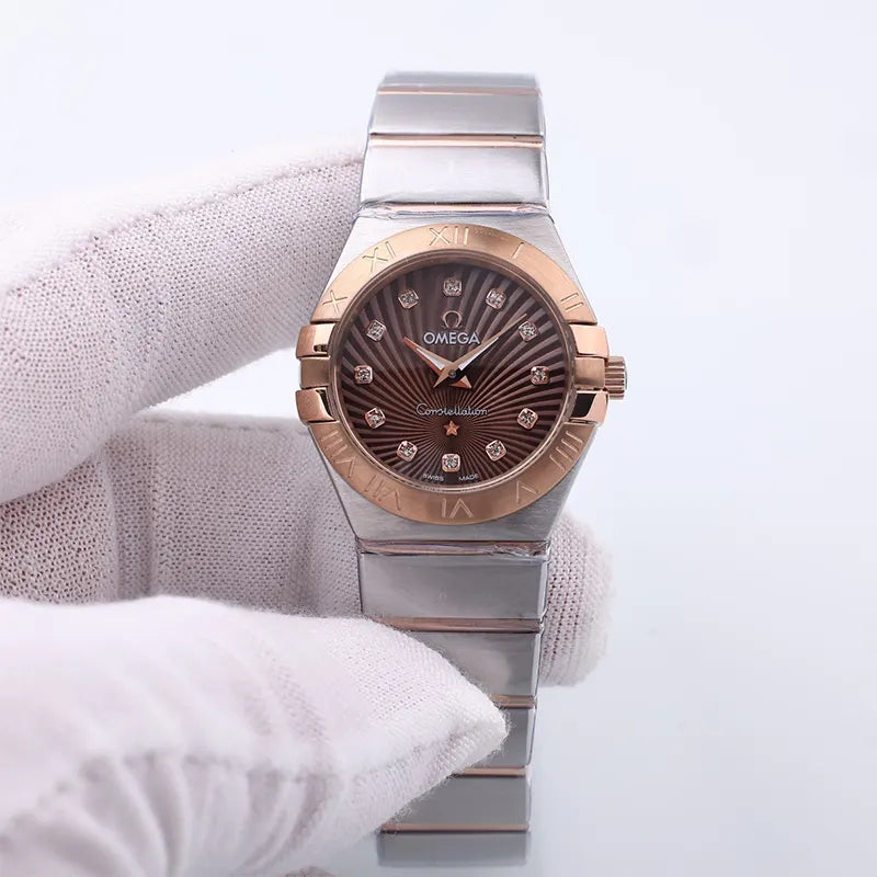 Omega Brown Diamond Rose Gold
