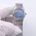 constellation Omega Blue Dial Diamond Bezel