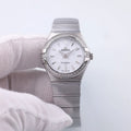 Omega White MOP Diamond Steel