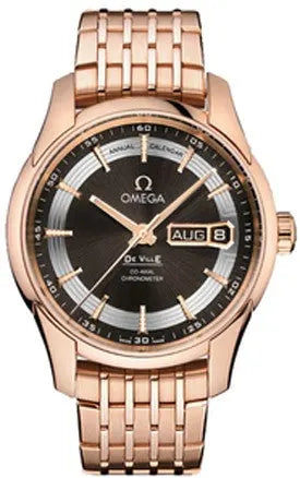 Omega De Ville Rose Gold - Black Dial Steel Bracelet