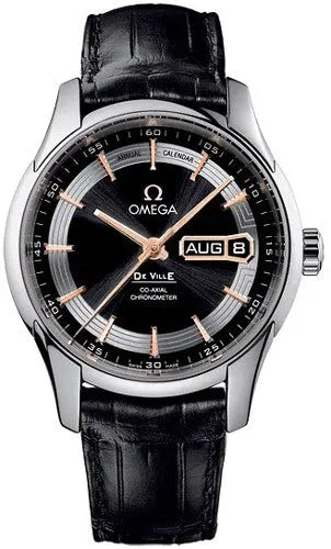 Omega De Ville Black Dial Leather Annual Calendar