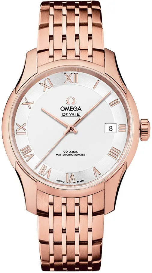 de ville Omega Rose Gold White Dial