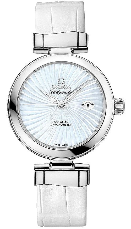 Omega Ladymatic White Leather
