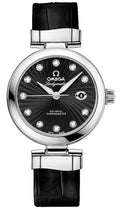 Omega Ladymatic Diamond Black Leather