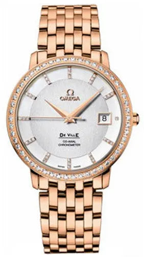 Omega Rose Gold Diamond Bezel de