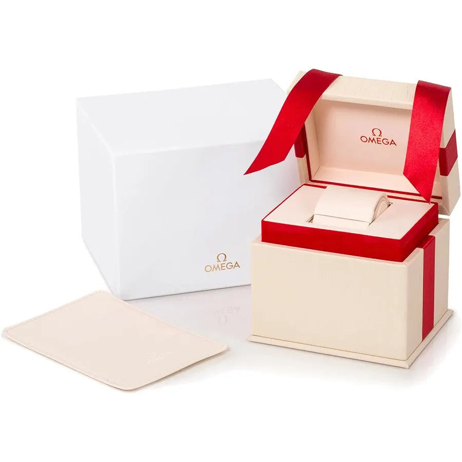 Omega Silver Dial Diamond Watch - Hình 4