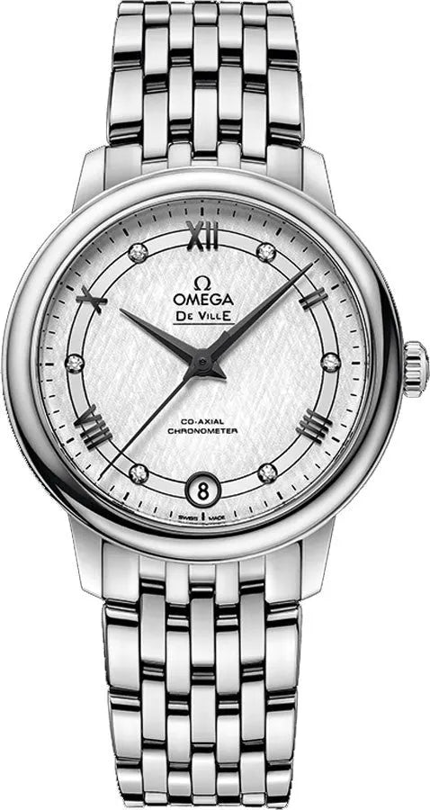 Omega Silver Dial Diamond Watch