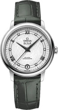Omega De Ville Silver Diamond Green Leather