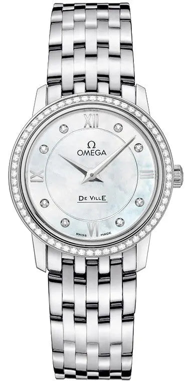 Omega Diamond Bezel Silver Watch