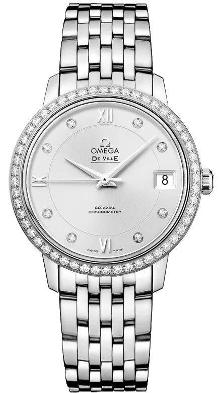 de Omega Diamond Bezel Silver Steel