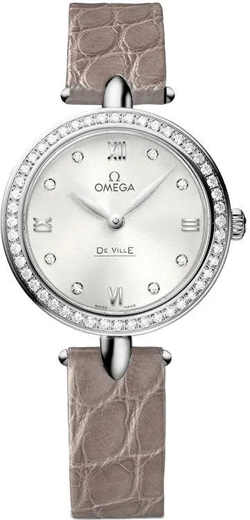Omega Diamond Taupe Leather