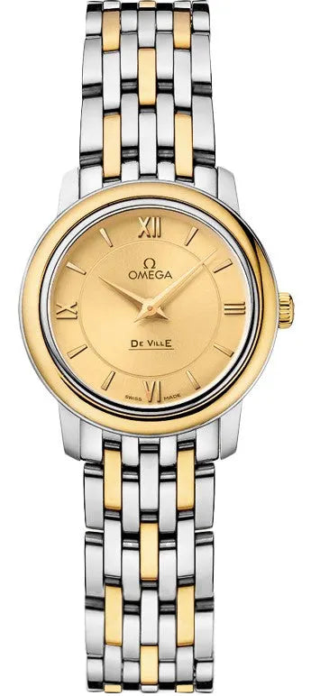 Omega Gold Dial Steel Watch