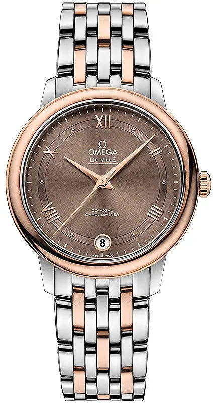 Omega Taupe Dial Steel Rose Gold