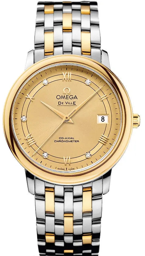 Omega Gold Dial Diamond Watch