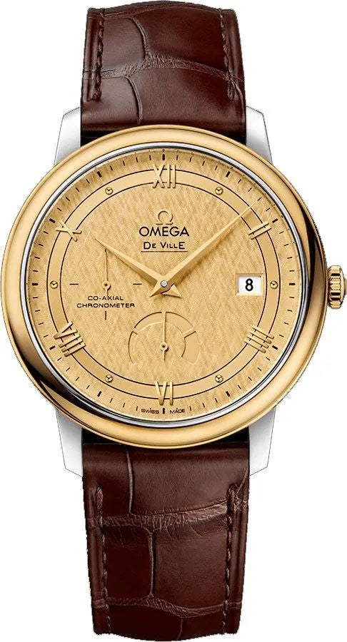 Omega Gold Dial Brown Leather